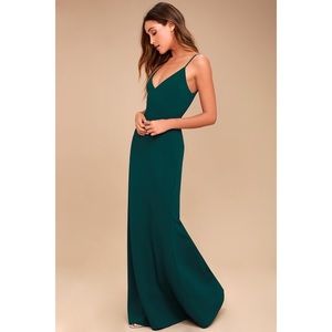 UNWORN Forest green Infinite Glory Lulus Maxi S